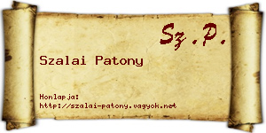 Szalai Patony névjegykártya